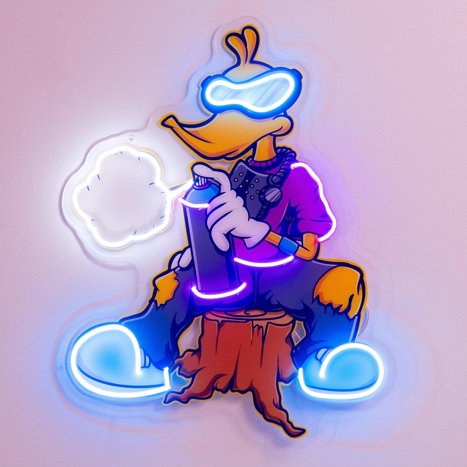 Cool Duck Cartoon Hotdog Uv Printed Led Neon Sign Indoor Home Cafe Decor | Shineneon