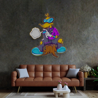 Cool Duck Cartoon Hotdog Uv Printed Led Neon Sign Indoor Home Cafe Decor | Shineneon