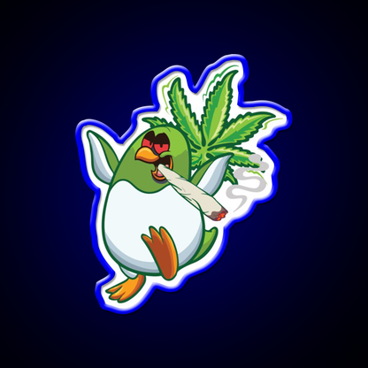 Cool Funny Penguin Hemp Inspired Green Leaf Led Neon Sign Rgb Color - LED neon sign view 5