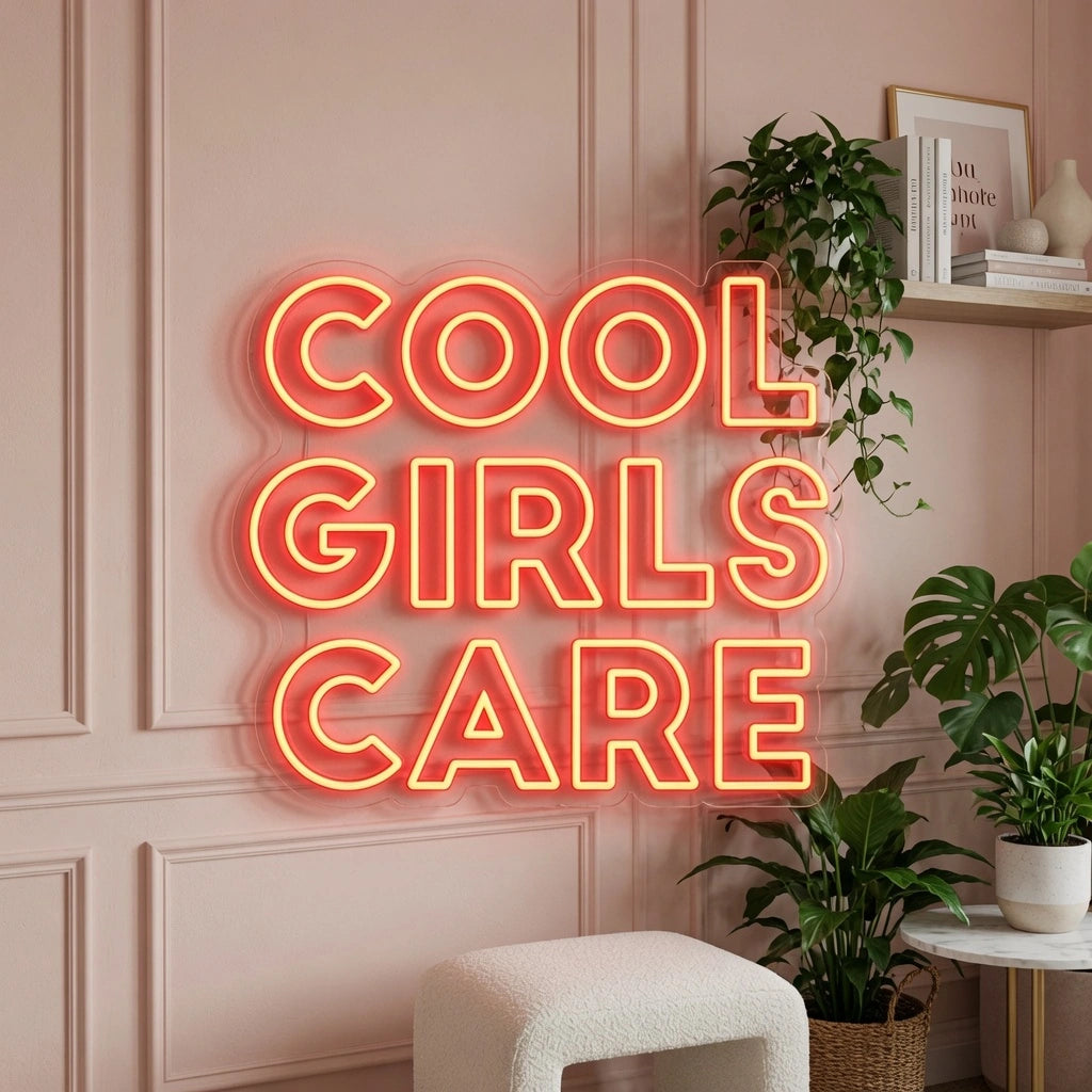 Cool Girls Care LED Neon Sign - 02 High-Converting Product Image