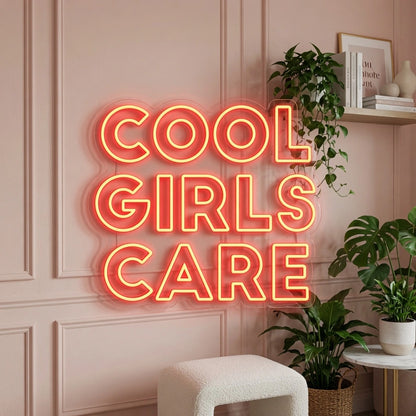 Cool Girls Care LED Neon Sign - 02 High-Converting Product Image