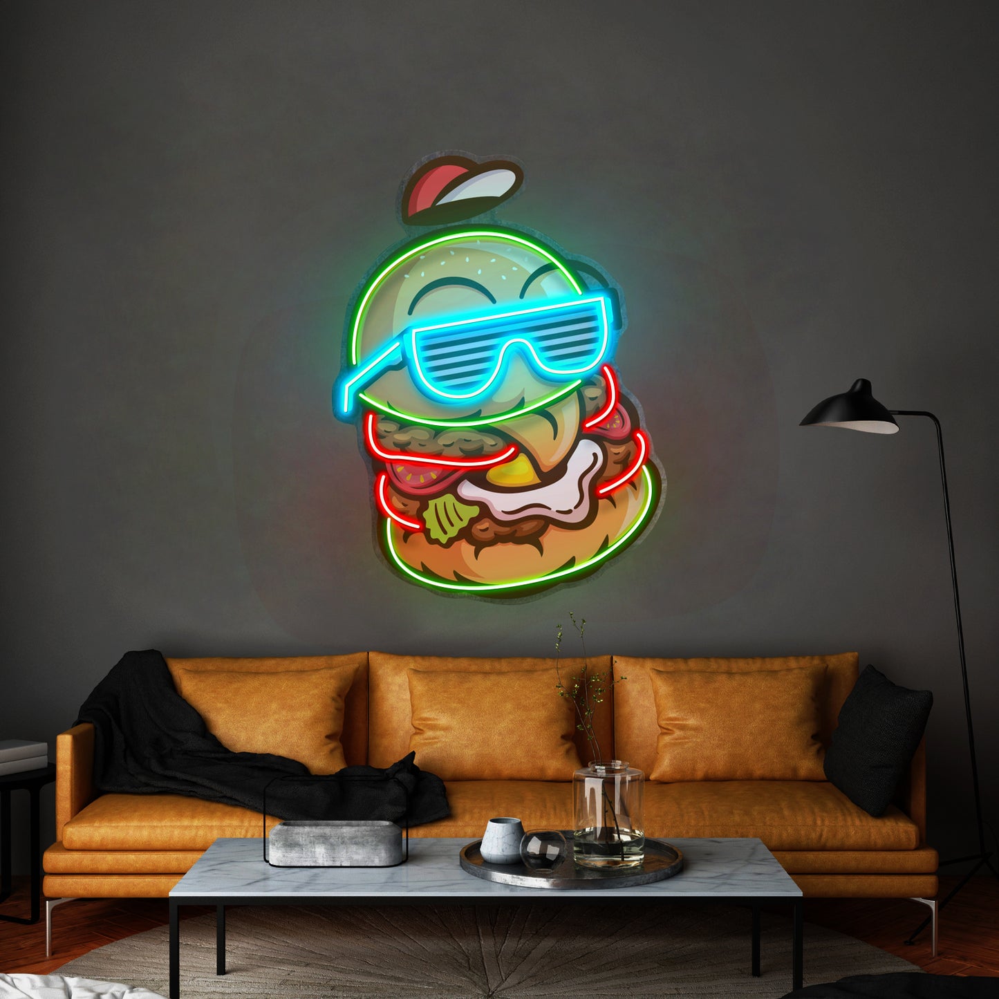 Cool Hamburger Led Neon Sign Light Custom Led Signs