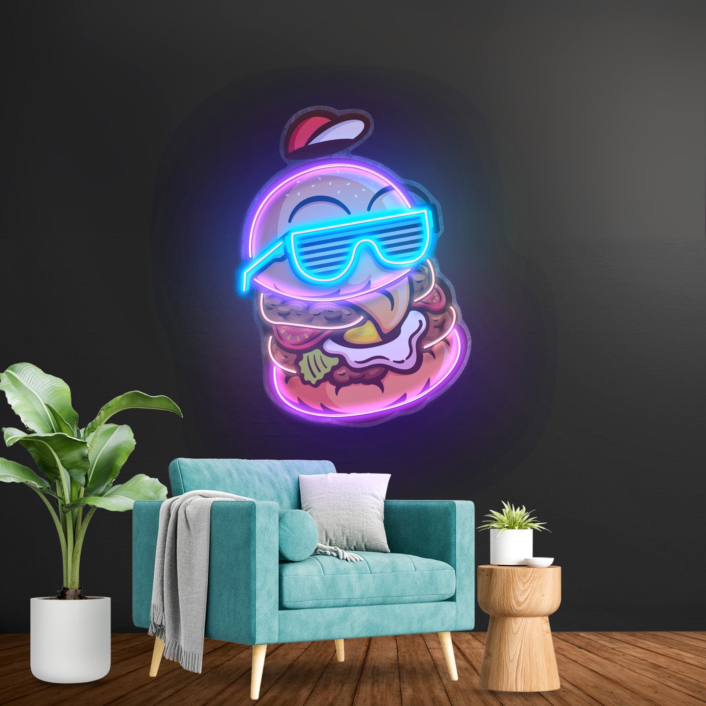 Cool Hamburger Led Neon Sign Light Custom Led Signs