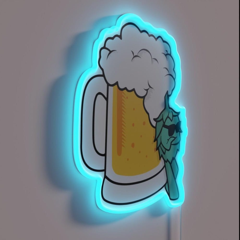 Cool Hops On Beer Glass Rgb Led Neon Sign - Shineneon