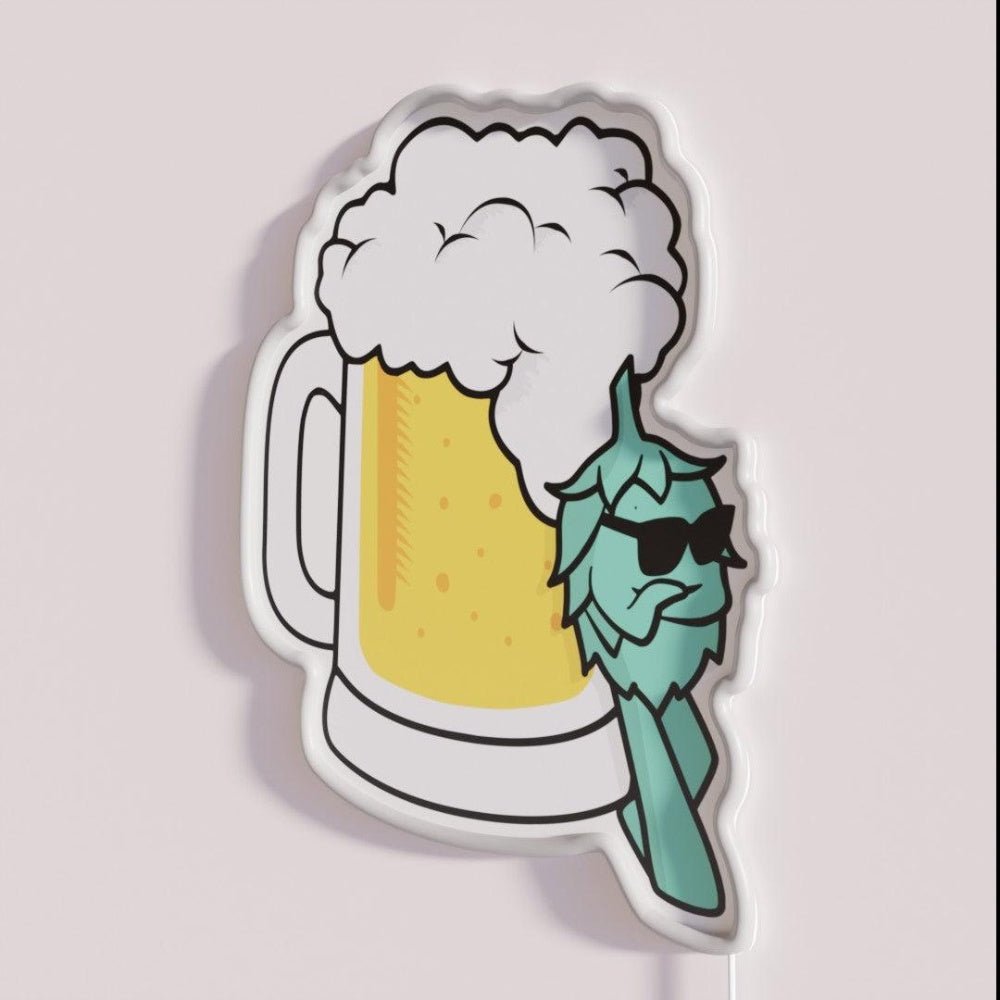 Cool Hops On Beer Glass Rgb Led Neon Sign - Shineneon