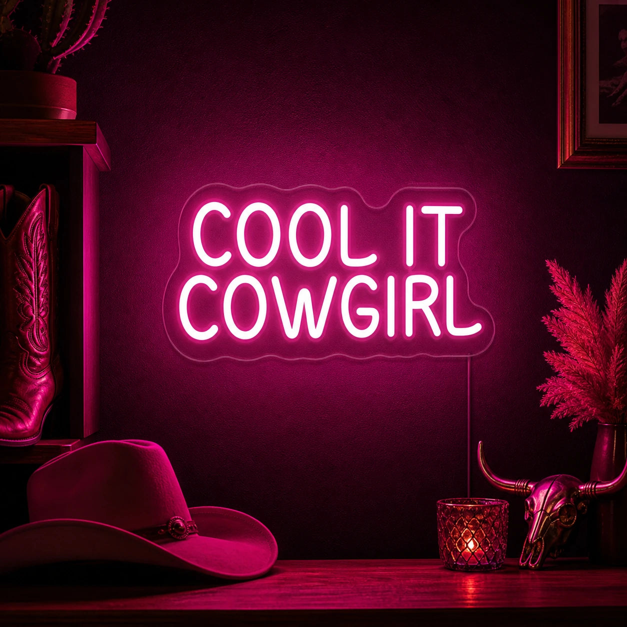 Cool It Cowgirl Neon Sign LED Neon Sign high-converting product image
