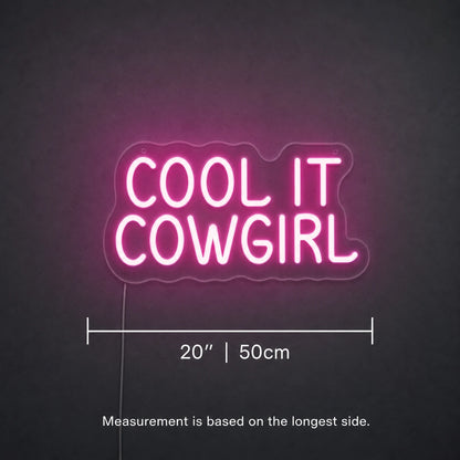 Cool It Cowgirl Neon Sign LED Neon Sign size image