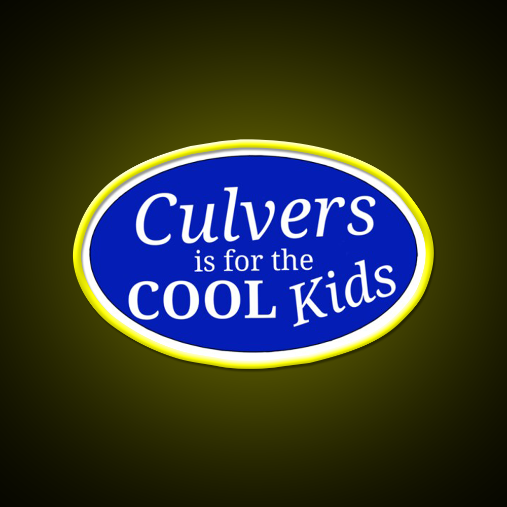 Cool Kids Culvers Fast Food Led Neon Sign For Burger Place Rgb Color