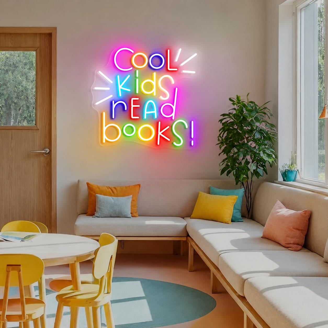Cool Kids Read Books Wall Decor LED Neon Sign - 01 Original Product Image
