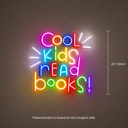 Cool Kids Read Books Wall Decor LED Neon Sign - 04 Size Image