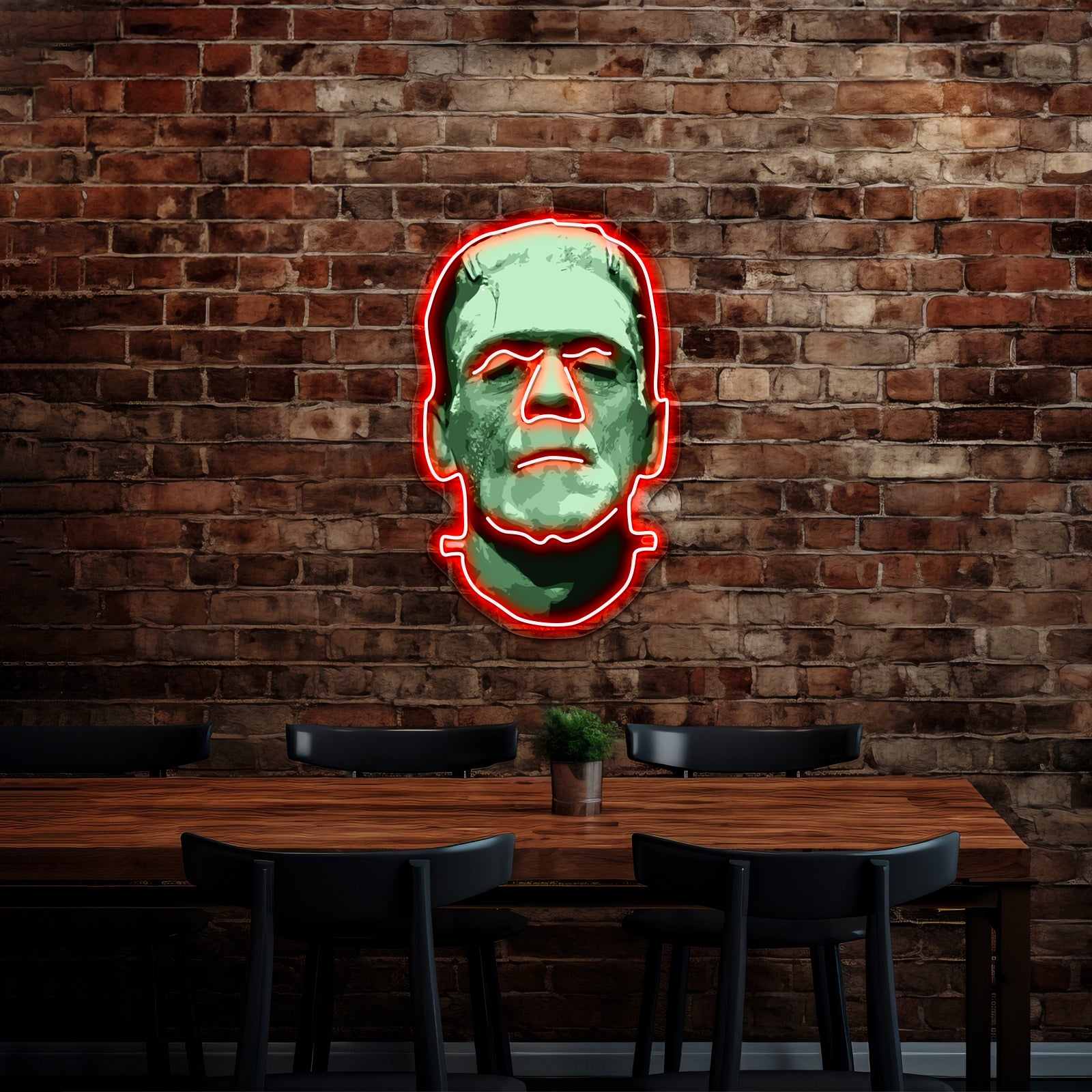Cool Monster Face Halloween Costumes Artwork Business Led Sign | Shineneon