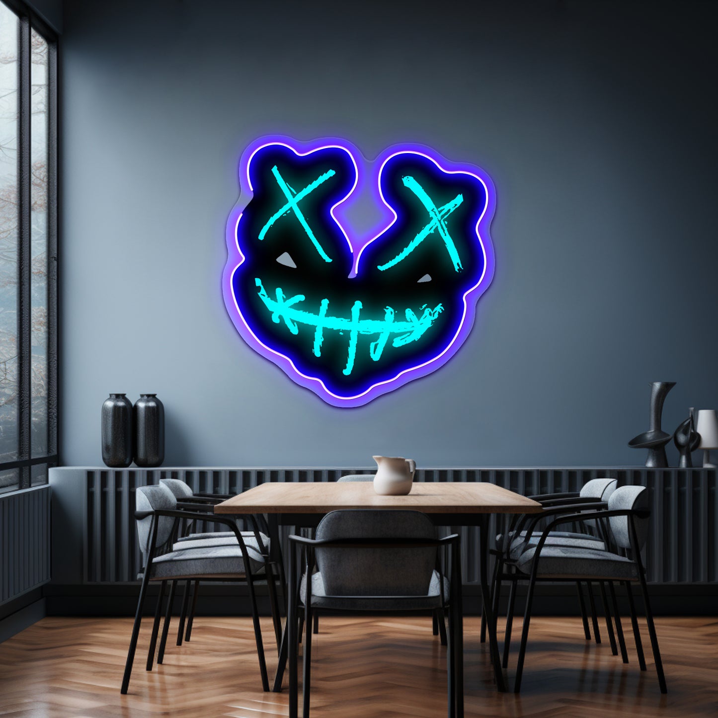 Cool Neon Smile Artwork Business Led Sign