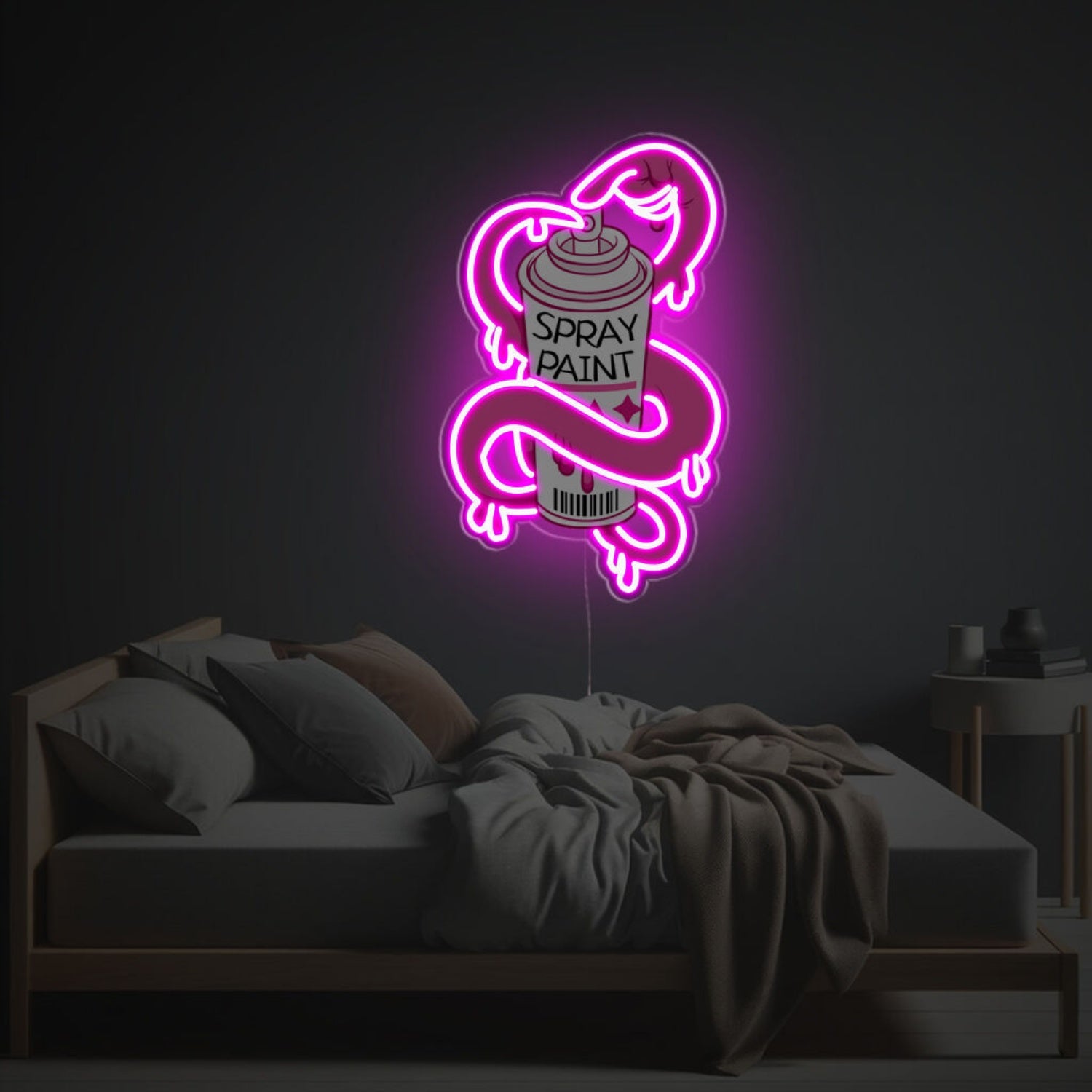Cool Pinky Spray Print Led Neon Acrylic Artwork | Shineneon