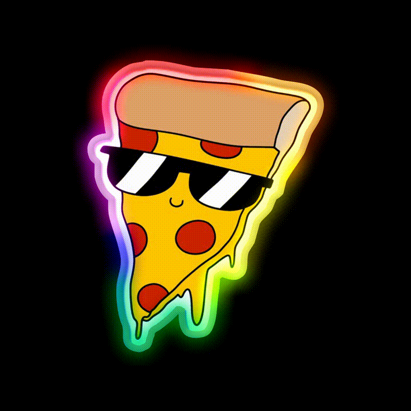 Cool Pizza Fast Food Led Neon Sign For Burger Place Rgb Color