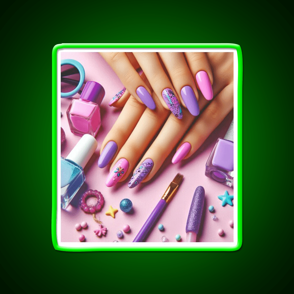 Cool Purple Nail Art Nail Salon Led Neon Sign Rgb Color - Shineneon