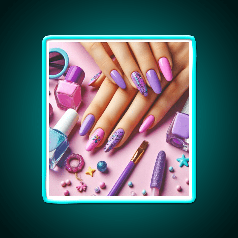 Cool Purple Nail Art Nail Salon Led Neon Sign Rgb Color - Shineneon