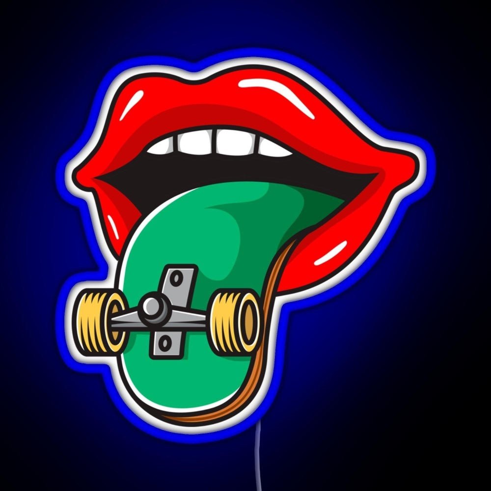 Cool Skater Skateboarder Tongue Rgb Neon Sign - Shineneon