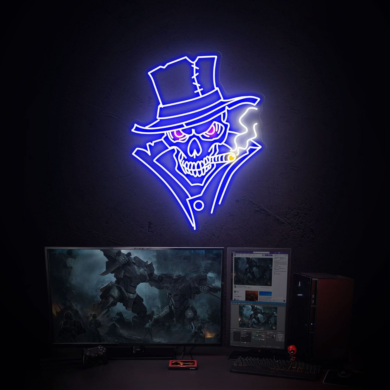 Cool Skull Led Neon Sign Smoking Art Artwork Wall Decoration | Shineneon