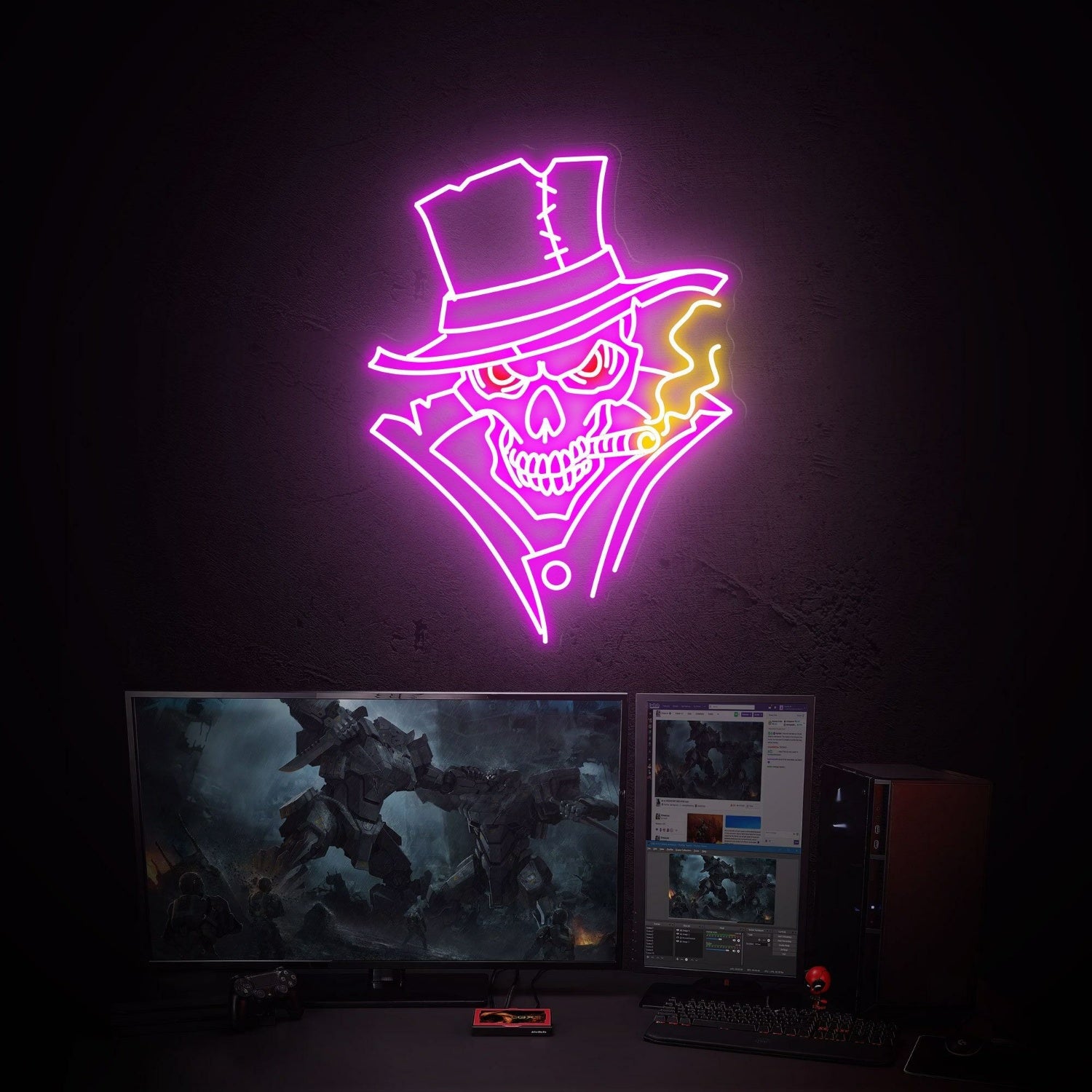 Cool Skull Led Neon Sign Smoking Art Artwork Wall Decoration | Shineneon