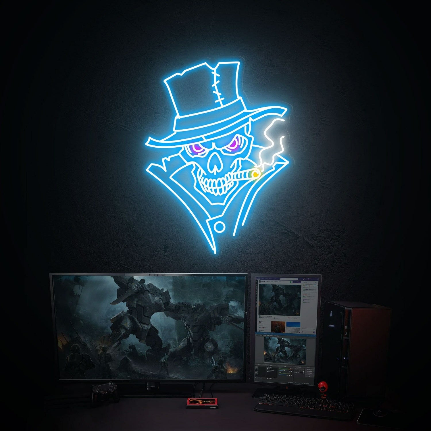 Cool Skull Led Neon Sign Smoking Art Artwork Wall Decoration | Shineneon