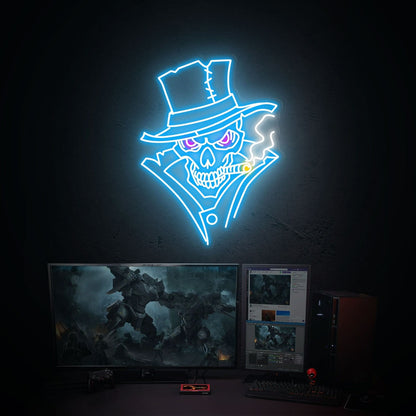 Cool Skull Led Neon Sign Smoking Art Artwork Wall Decoration | Shineneon