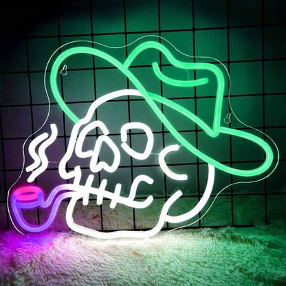 Cool Smoking Skull Neon Sign | Shineneon