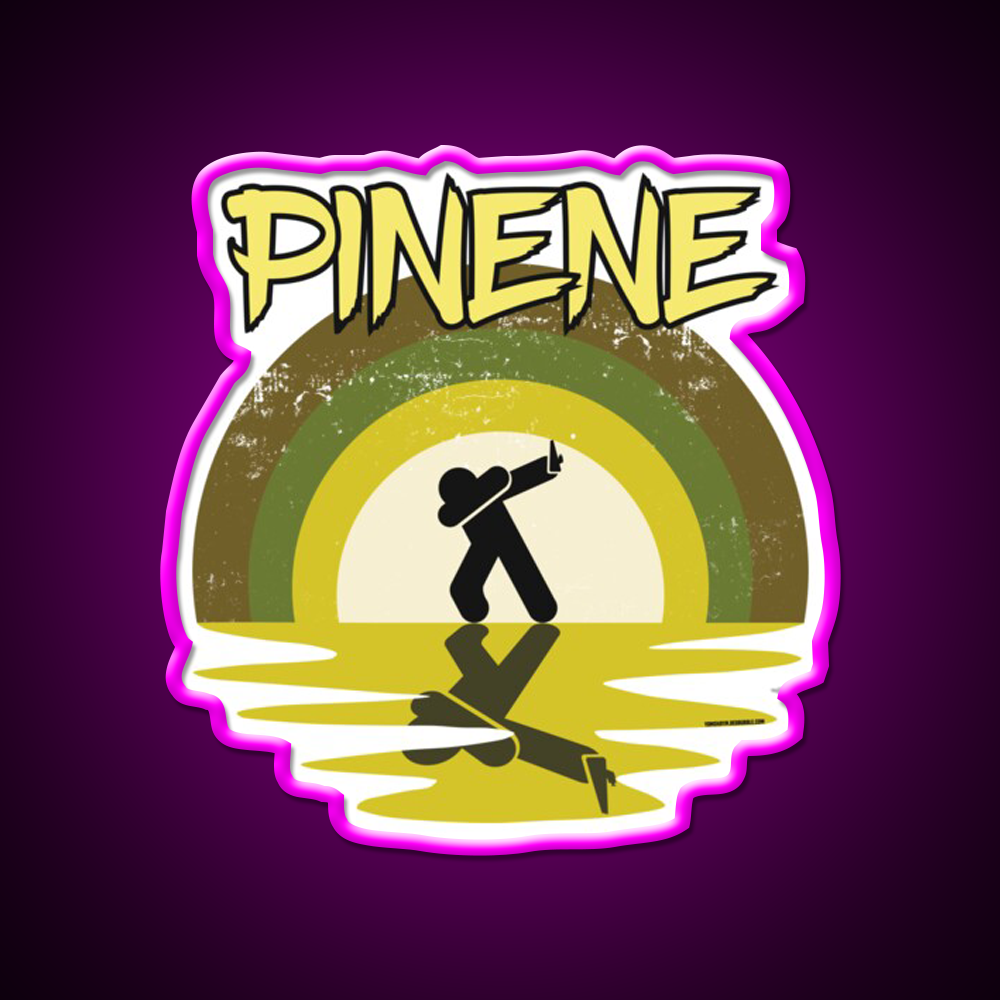 Cool Stoner Pinene Terpene Hemp Inspired Green Leaf Led Neon Sign Rgb Color - Neon sign mounted on wall in room
