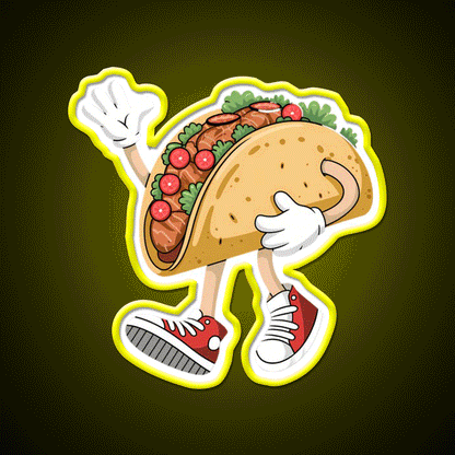 Cool Taco Cinco De Mayo Taco Led Neon Sign Mexican Food Sign Rgb Color - Custom LED neon sign front view