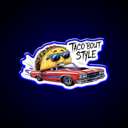 Cool Taco Driving Classic Car Taco Led Neon Sign Mexican Food Sign Rgb Color - Shineneon