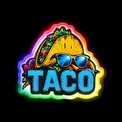Cool Taco With Sunglasses Cute Taco Led Neon Sign Wall Light Rgb Color - LED neon sign close-up detail