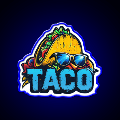 Cool Taco With Sunglasses Cute Taco Led Neon Sign Wall Light Rgb Color - Shineneon