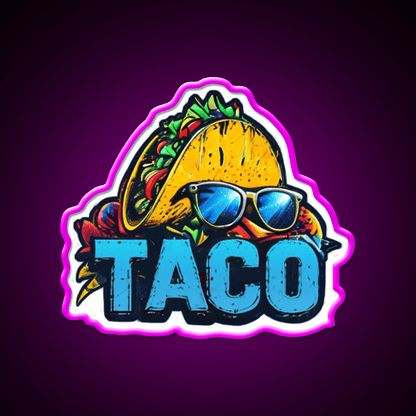 Cool Taco With Sunglasses Cute Taco Led Neon Sign Wall Light Rgb Color - Shineneon