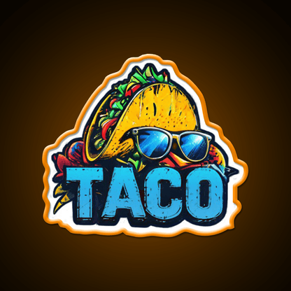 Cool Taco With Sunglasses Cute Taco Led Neon Sign Wall Light Rgb Color - Shineneon
