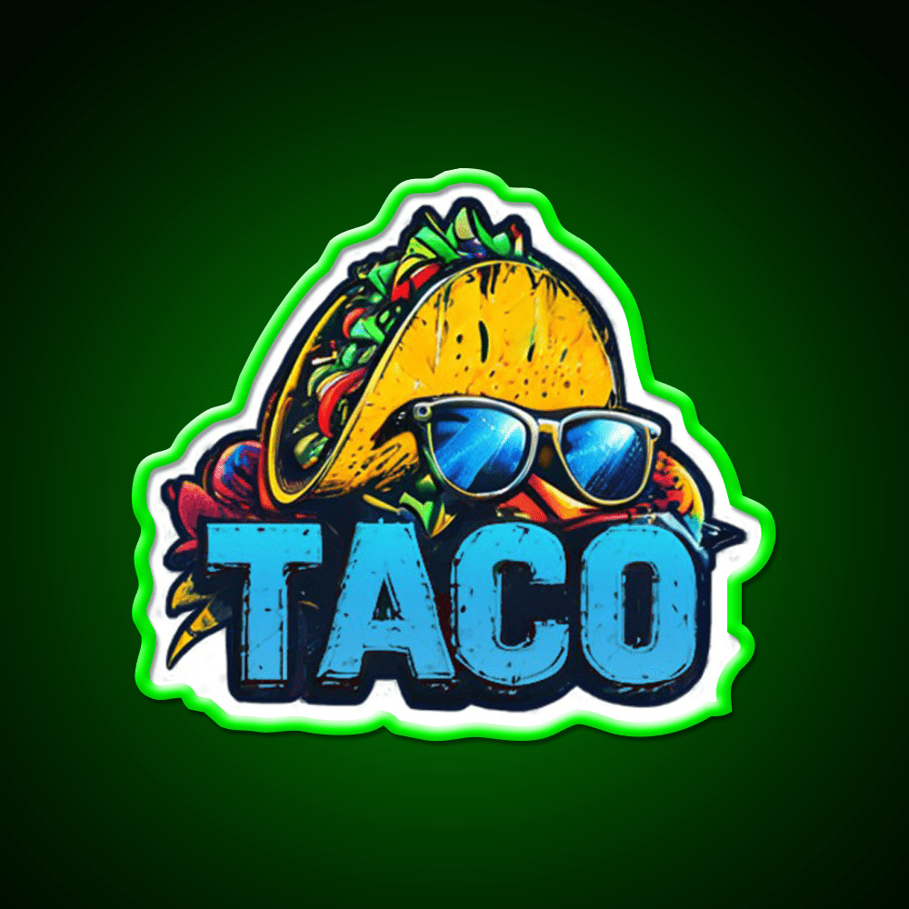 Cool Taco With Sunglasses Cute Taco Led Neon Sign Wall Light Rgb Color - Shineneon
