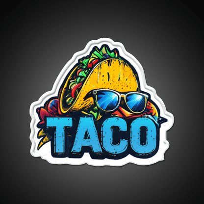 Cool Taco With Sunglasses Cute Taco Led Neon Sign Wall Light Rgb Color - Shineneon