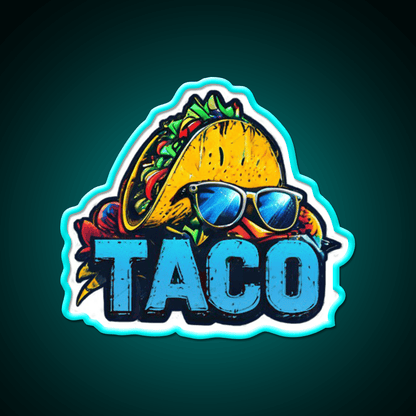 Cool Taco With Sunglasses Cute Taco Led Neon Sign Wall Light Rgb Color - Shineneon