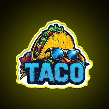 Cool Taco With Sunglasses Cute Taco Led Neon Sign Wall Light Rgb Color - Shineneon