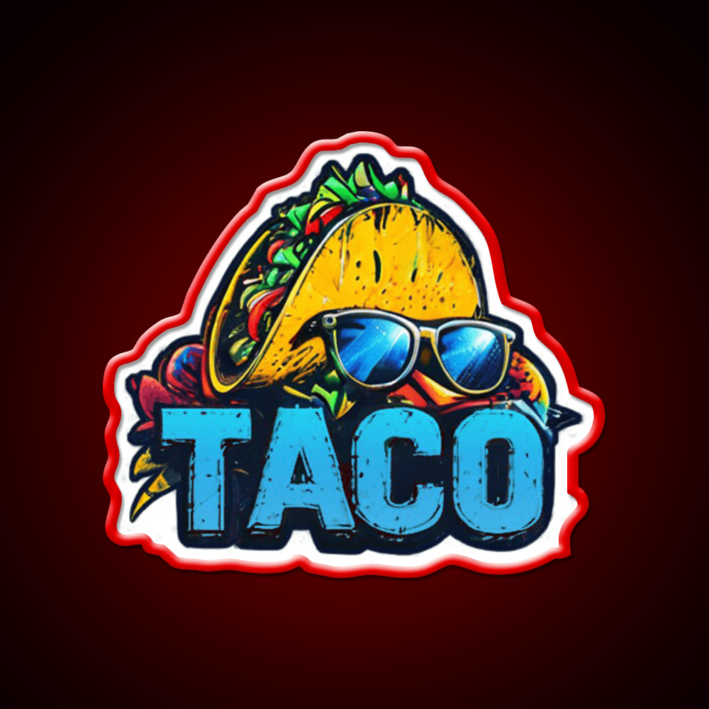 Cool Taco With Sunglasses Cute Taco Led Neon Sign Wall Light Rgb Color - Shineneon