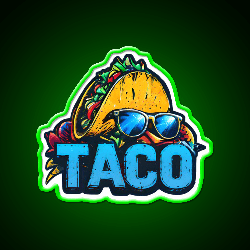 Cool Taco With Sunglasses Taco Led Neon Sign Mexican Food Sign Rgb Color - Shineneon