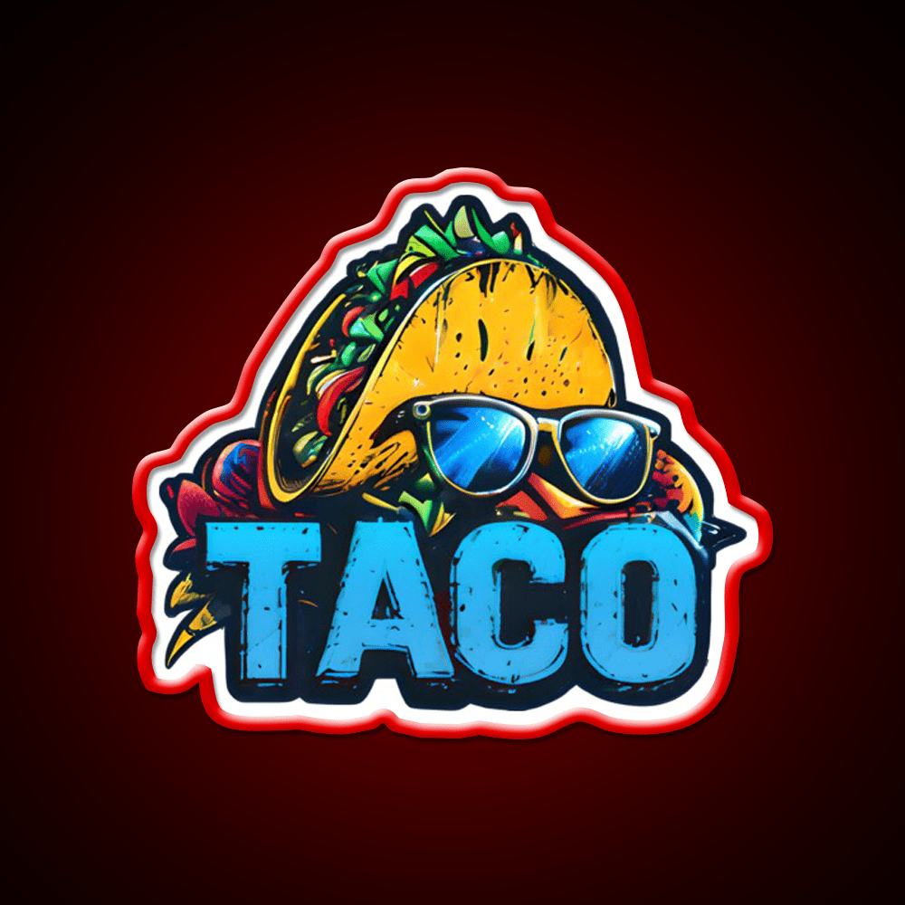 Cool Taco With Sunglasses Taco Led Neon Sign Mexican Food Sign Rgb Color - Shineneon