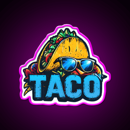 Cool Taco With Sunglasses Taco Led Neon Sign Mexican Food Sign Rgb Color - Shineneon