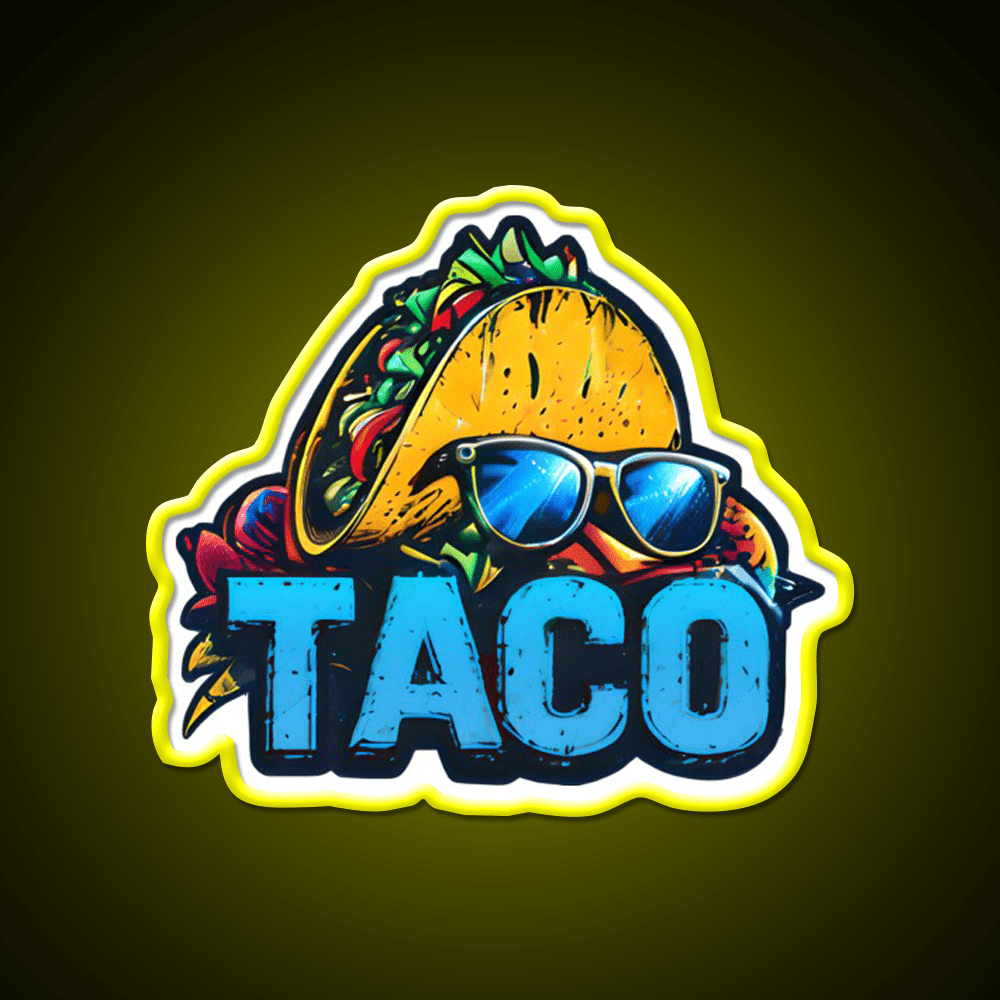 Cool Taco With Sunglasses Taco Led Neon Sign Mexican Food Sign Rgb Color - Shineneon