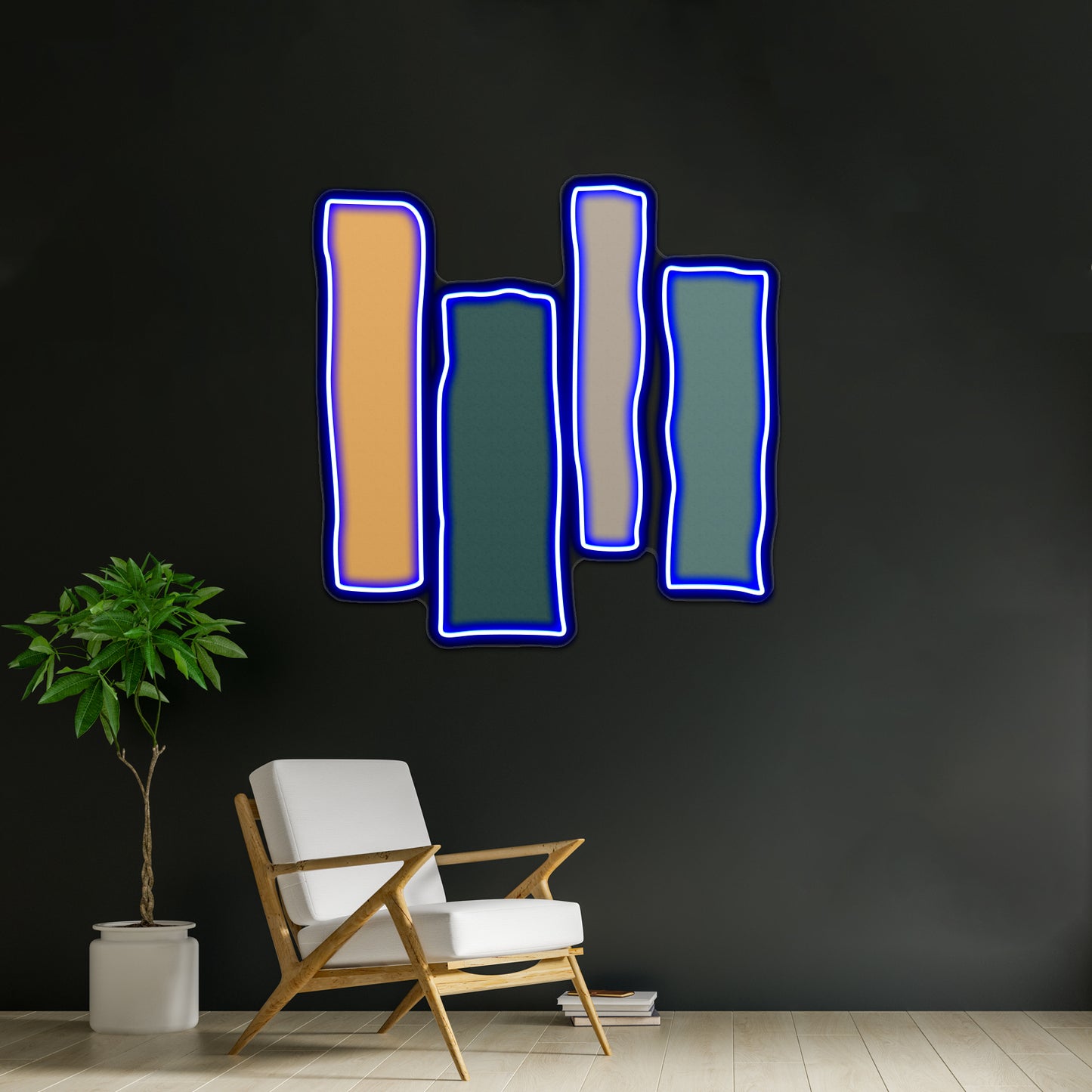 Cool Tone Abstract Wall Artwork Neon Signs