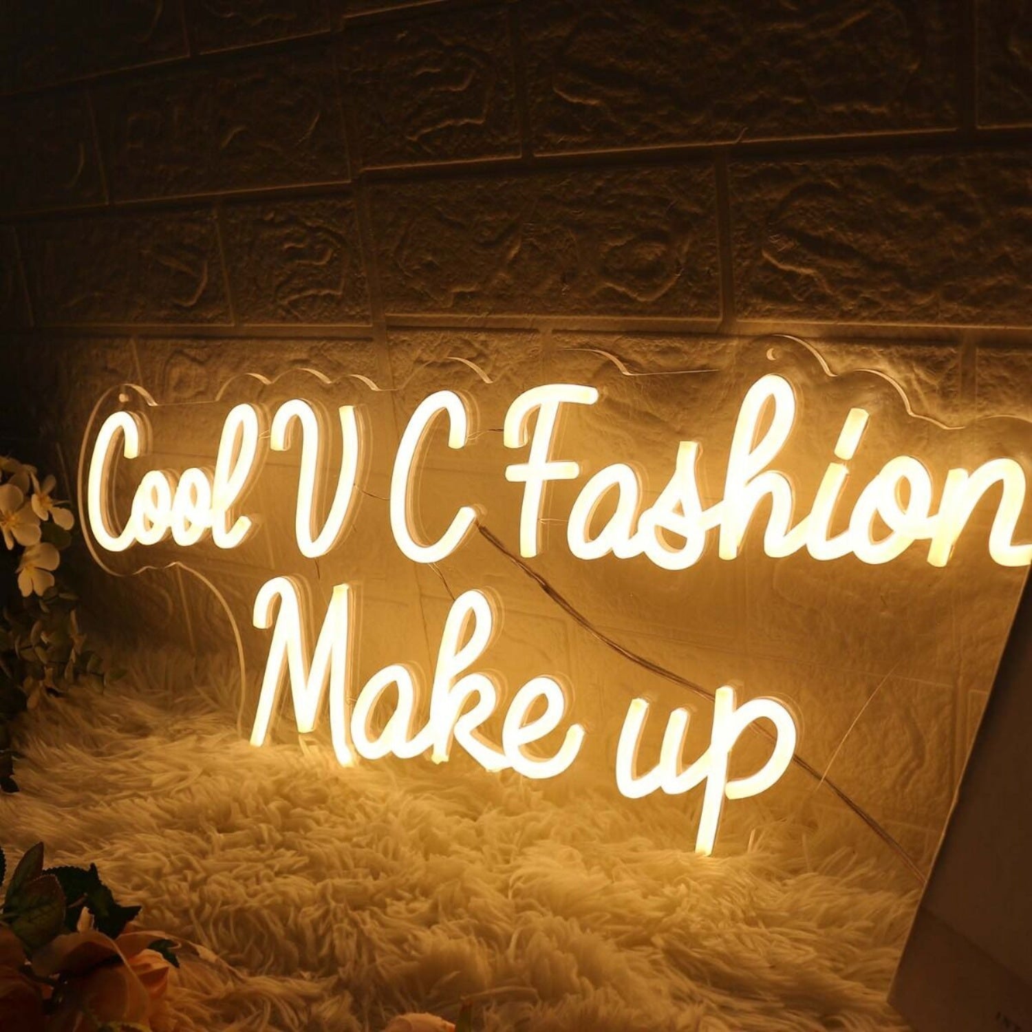 Cool Vc Fashion Make Up Yellow Led Neon Sign - Shineneon