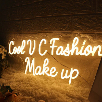 Cool Vc Fashion Make Up Yellow Led Neon Sign - Shineneon
