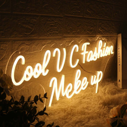 Cool Vc Fashion Make Up Yellow Led Neon Sign - Shineneon