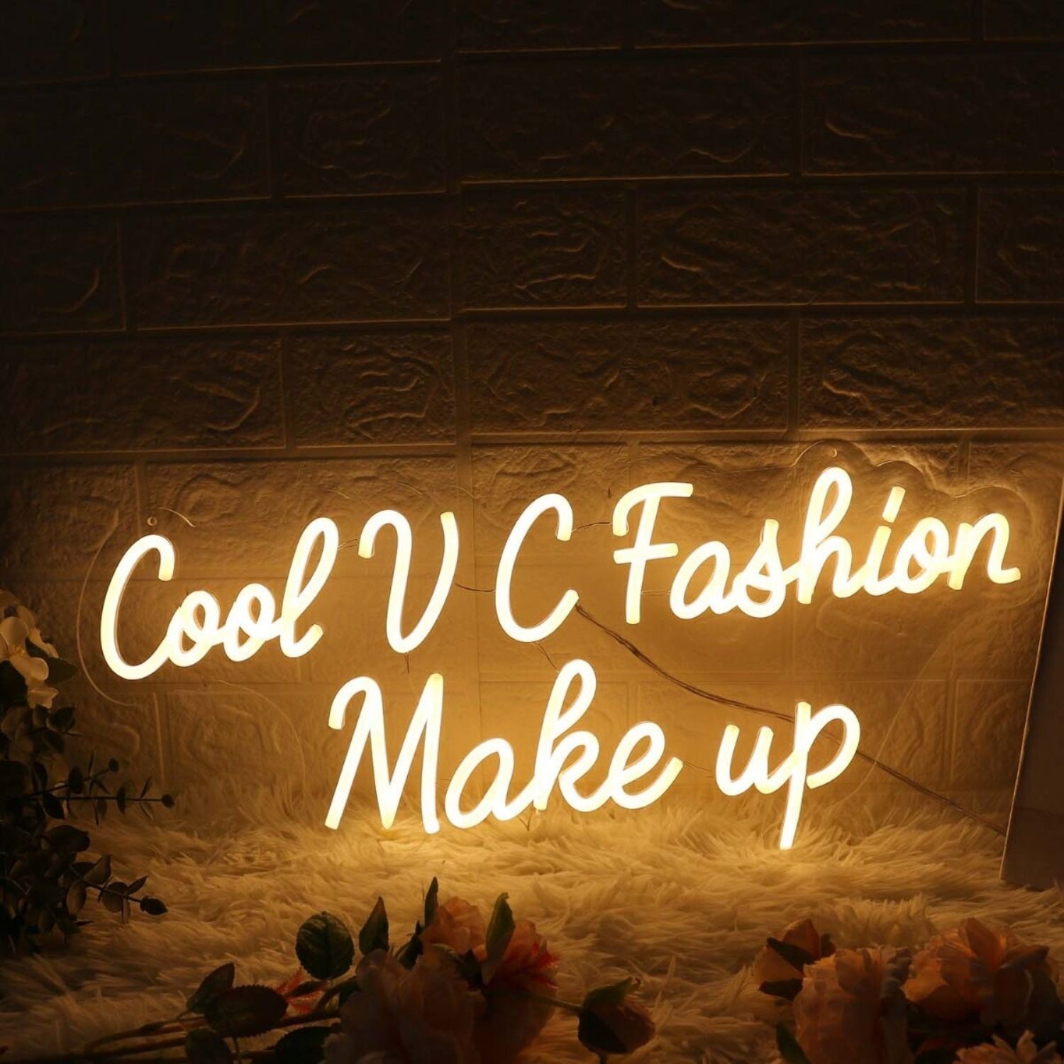 Cool Vc Fashion Make Up Yellow Led Neon Sign - Shineneon