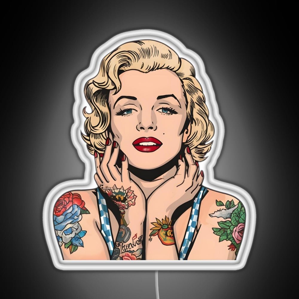 Cool Vintage Marilyn Monroe With Tattoos Rgb Led Neon Sign Pop Wall Art - Shineneon