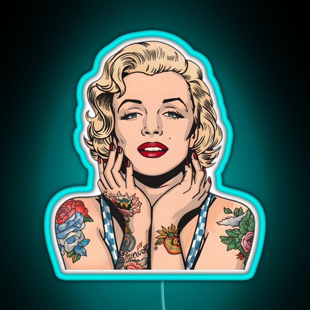 Cool Vintage Marilyn Monroe With Tattoos Rgb Led Neon Sign Pop Wall Art - Shineneon