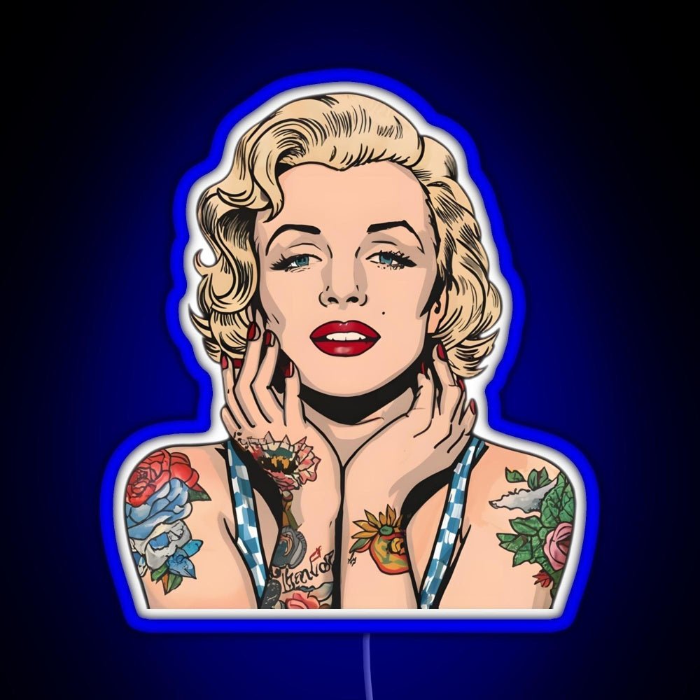 Cool Vintage Marilyn Monroe With Tattoos Rgb Led Neon Sign Pop Wall Art - Shineneon